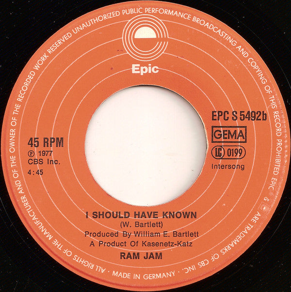 Ram Jam : Black Betty (7", Single)