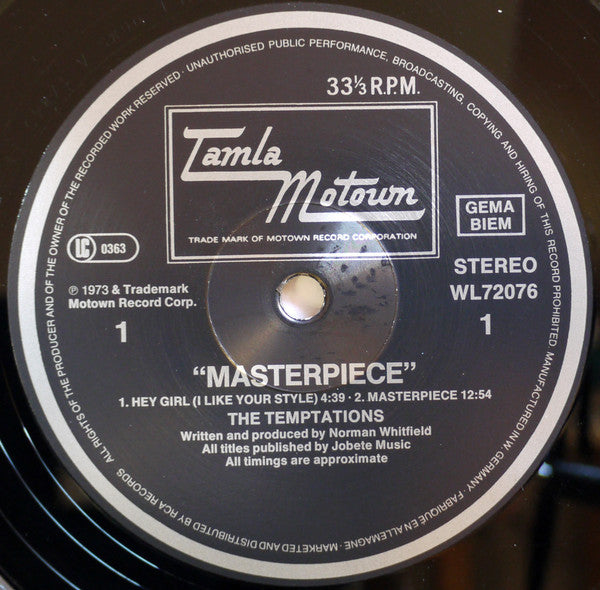 The Temptations : Masterpiece (LP, Album, RE)