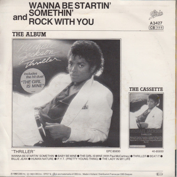 Michael Jackson : Wanna Be Startin' Somethin' (7", Single)