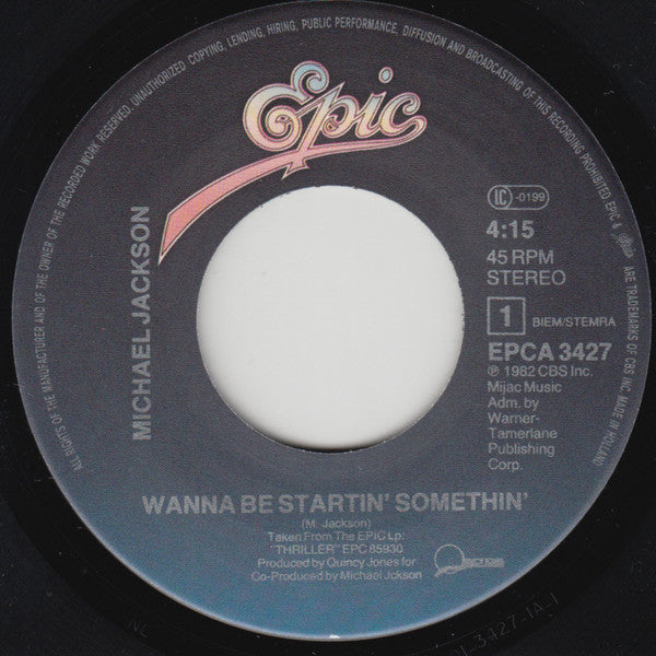 Michael Jackson : Wanna Be Startin' Somethin' (7", Single)