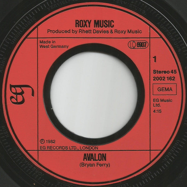 Roxy Music : Avalon (7", Single)