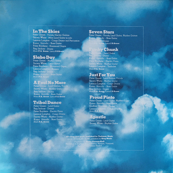 Peter Green (2) : In The Skies (LP, Album, Club, Gat)