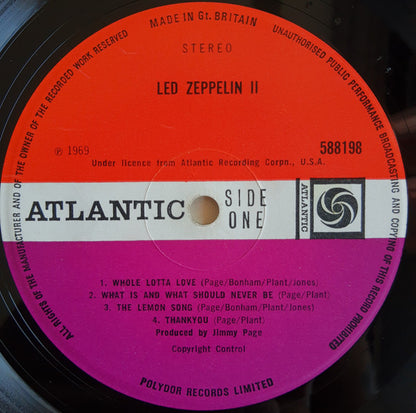 Led Zeppelin : Led Zeppelin II (LP, Album, M/Print, Gat)