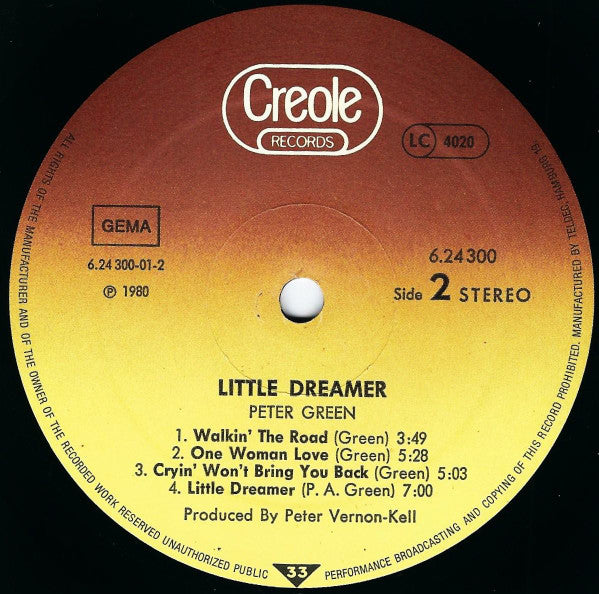 Peter Green (2) : Little Dreamer (LP, Album)