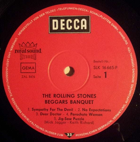 Rolling Stones* : Beggars Banquet (LP, Album, RE, Gat)