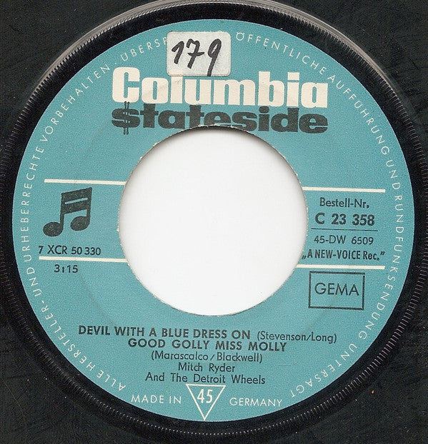 Mitch Ryder And The Detroit Wheels* : Devil With A Blue Dress On & Good Golly Miss Molly (7", Single)