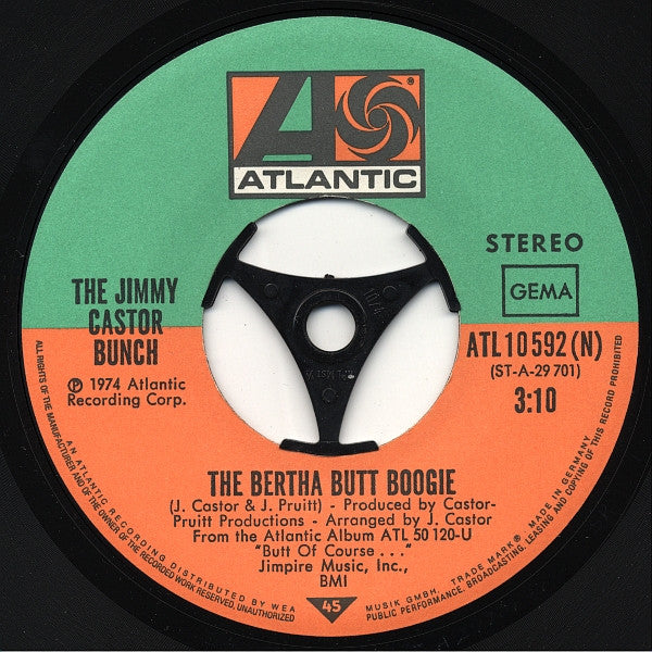 The Jimmy Castor Bunch : Bertha Butt Boogie / E-Man Boogie (7", Single)