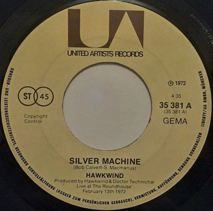 Hawkwind : Silver Machine / Seven By Seven (7", Single)