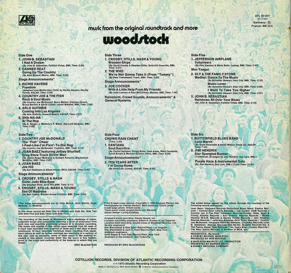 Various : Woodstock - Music From The Original Soundtrack And More (3xLP, Album, MP, M/Print, RE, Gat)