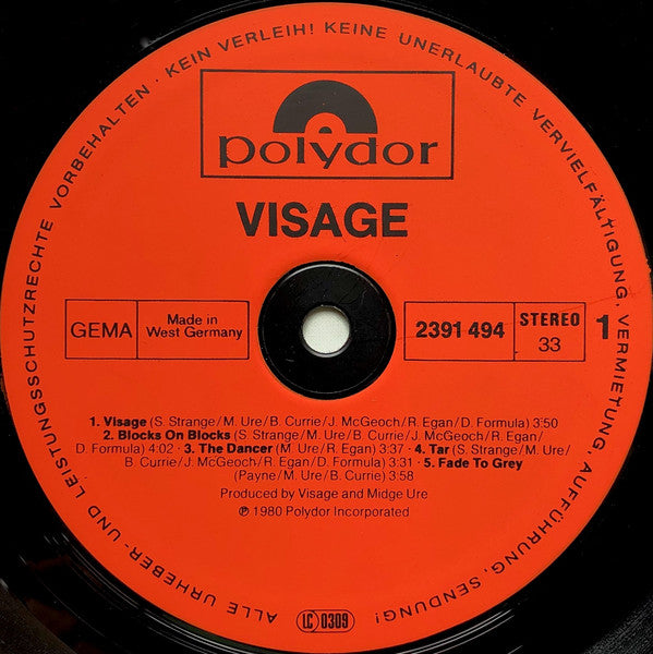 Visage : Visage (LP, Album)