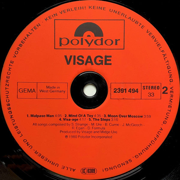 Visage : Visage (LP, Album)