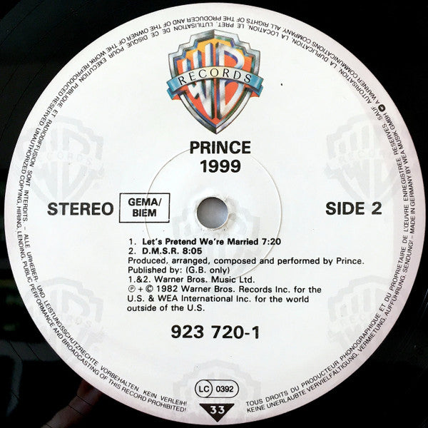 Prince : 1999 (2xLP, Album, RE)