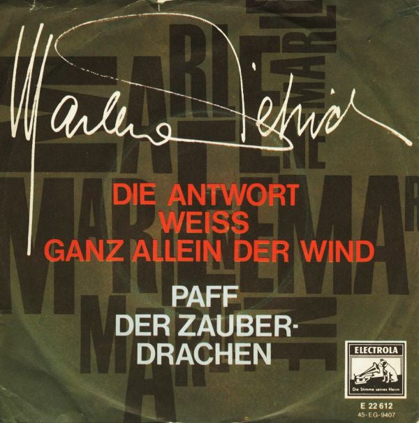 Marlene Dietrich : Die Antwort Weiss Ganz Allein Der Wind (7", Mono)