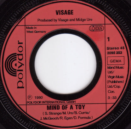 Visage : Mind Of A Toy (7", Single)