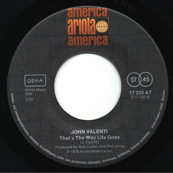 John Valenti : Anything You Want (7", Single, Promo)