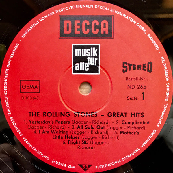 The Rolling Stones : Great Hits (LP, Comp)