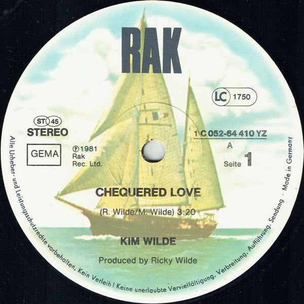 Kim Wilde : Chequered Love (12", Maxi)