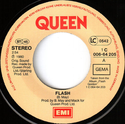 Queen : Flash (7", Single, Red)