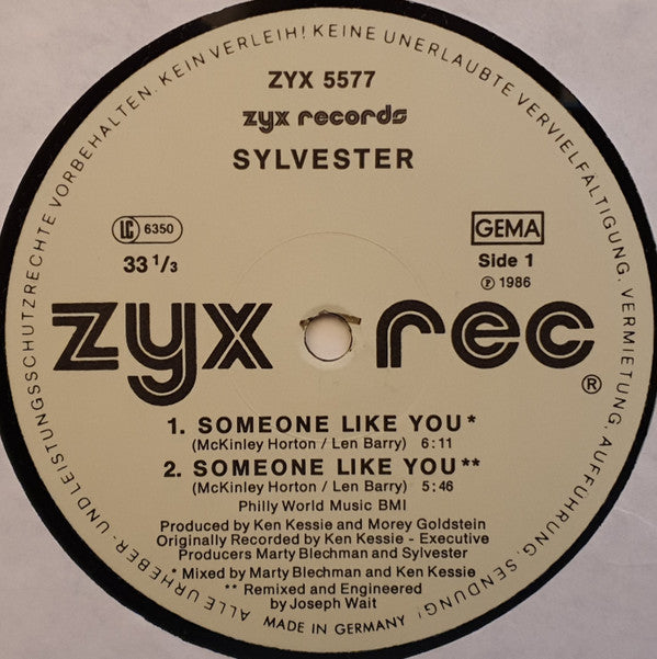 Sylvester : Someone Like You (12")