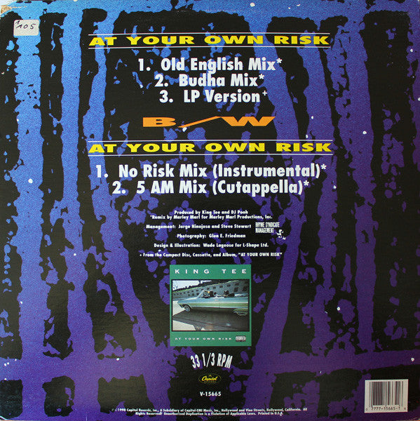 King Tee : At Your Own Risk (12", Single)