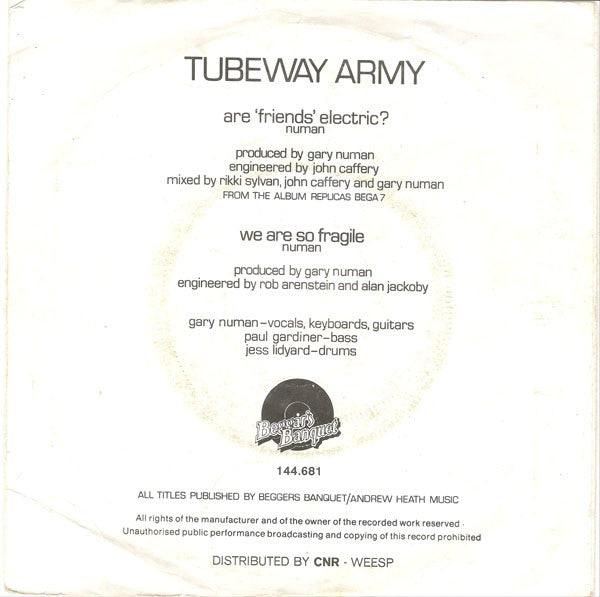 Tubeway Army : Are 'Friends' Electric? (7", Single)