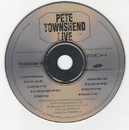 Pete Townshend : Pete Townshend Live (CDi, Promo)