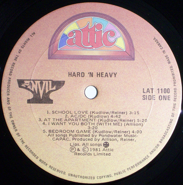 Anvil : Hard 'N' Heavy (LP, Album)