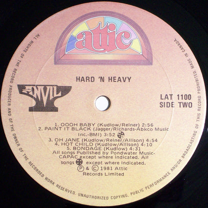 Anvil : Hard 'N' Heavy (LP, Album)