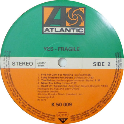 Yes : Fragile (LP, Album, RE, Gat)