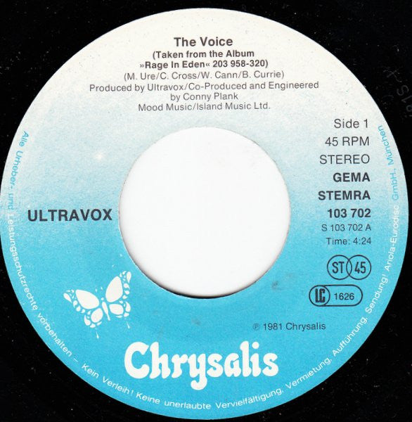 Ultravox : The Voice (7", Single)