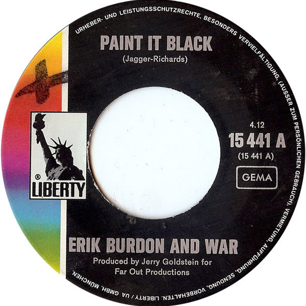 Eric Burdon And War* : Paint It Black / Spirit (7", Single)