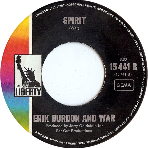 Eric Burdon And War* : Paint It Black / Spirit (7", Single)