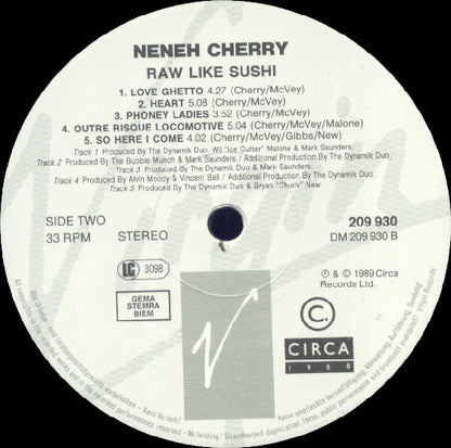 Neneh Cherry : Raw Like Sushi (LP, Album)