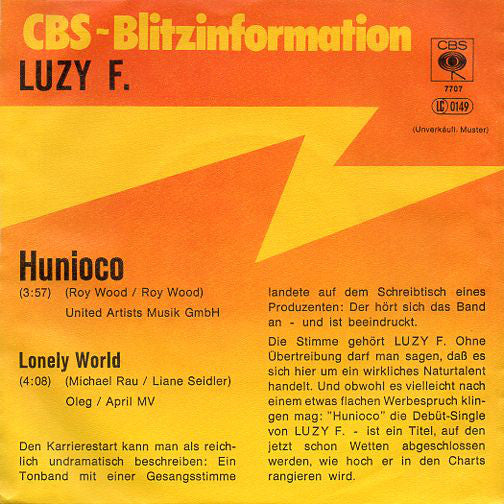 Luzy F. : Hunioco (7", Single, Promo)