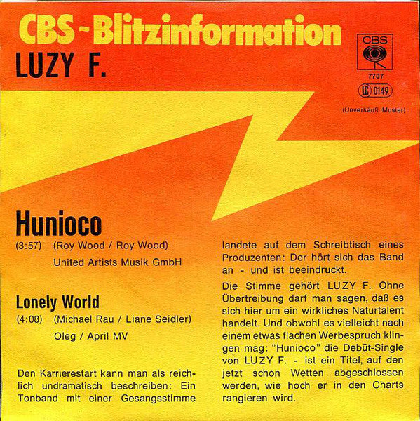 Luzy F. : Hunioco (7", Single, Promo)