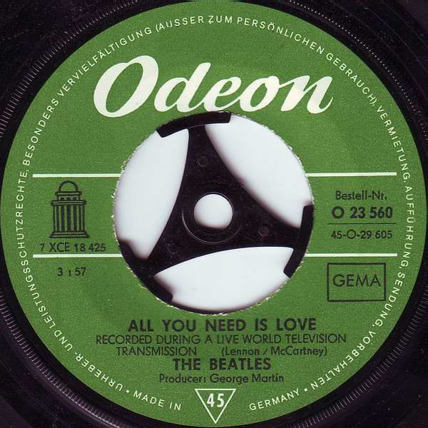 The Beatles : All You Need Is Love (7", Single, Med)