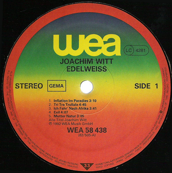 Joachim Witt : Edelweiß (LP, Album)