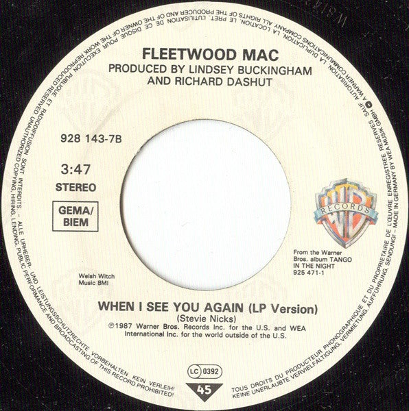 Fleetwood Mac : Everywhere (7", Single)