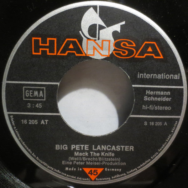 Big Pete Lancaster : Mack The Knife / Happy Gipsy (7", Single)