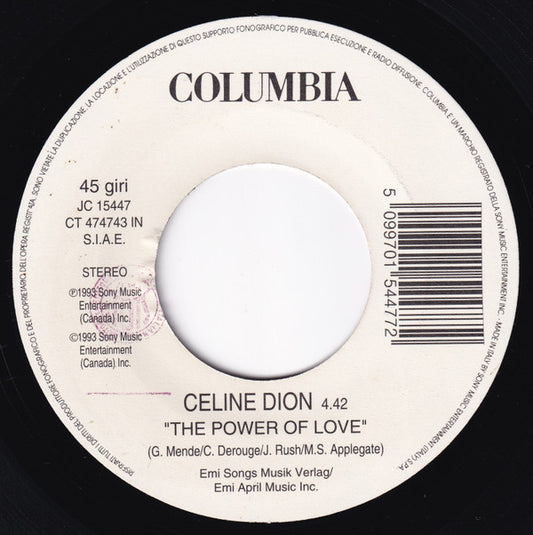 Celine Dion* / Jamiroquai : The Power Of Love / Too Young To Die (7", Jukebox)