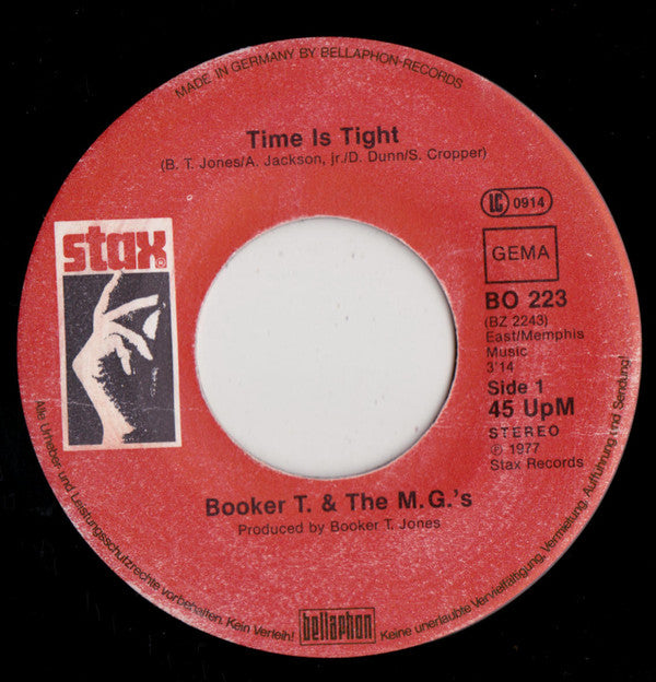 Booker T & The MG's : Time Is Tight (7", Single, RE)