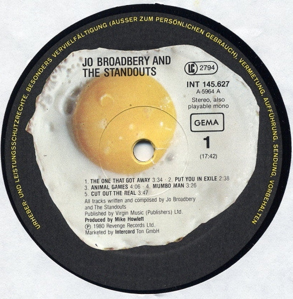 Jo Broadbery & The Standouts : Jo Broadbery & The Standouts (LP, Album)