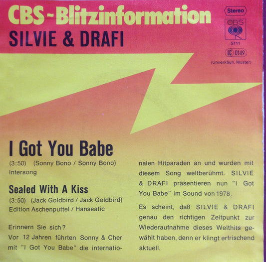 Silvie (5) & Drafi* : I Got You Babe (7", Single, Promo)