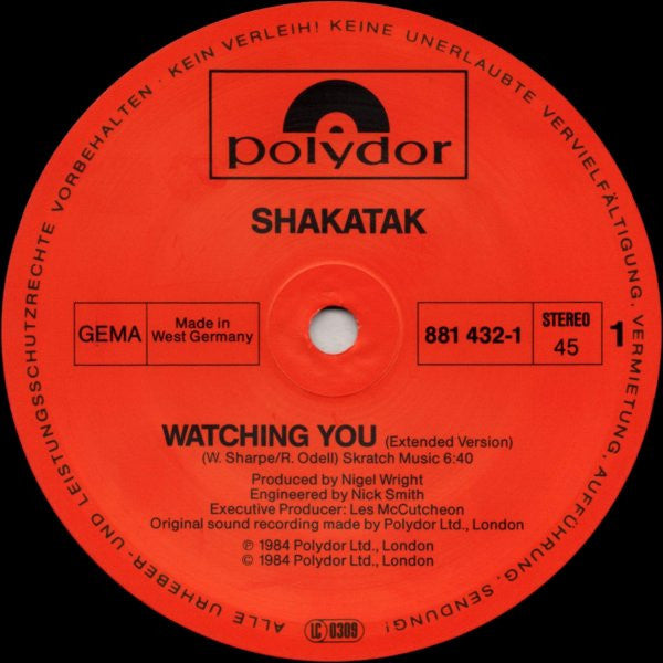 Shakatak : Watching You (Extended Version) (12", Maxi)