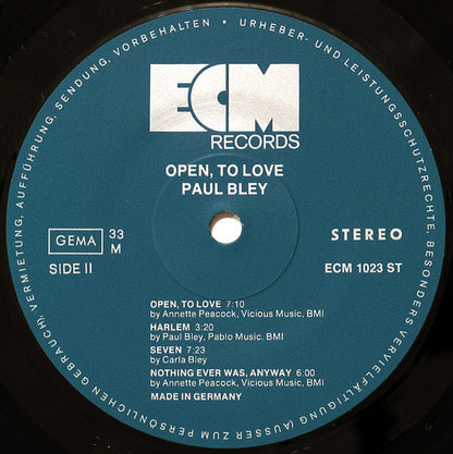 Paul Bley : Open, To Love (LP, Album)