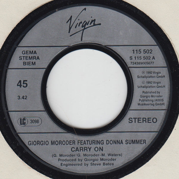 Giorgio Moroder Featuring Donna Summer : Carry On (7", Single)