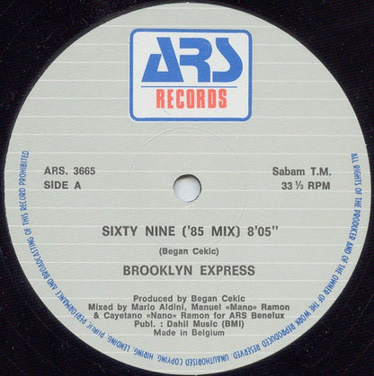 Brooklyn Express : Sixty Nine ('86 Mix) (12", Maxi)