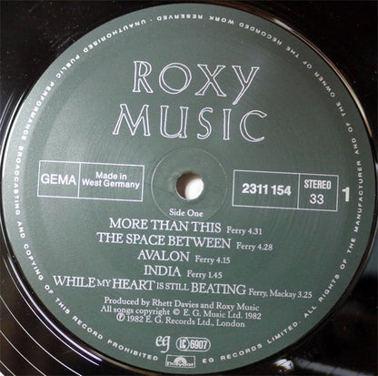 Roxy Music : Avalon (LP, Album, Eng)