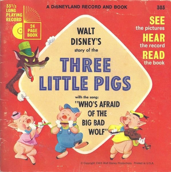 Robie Lester : Walt Disney's Story Of The Three Little Pigs (7", Red)