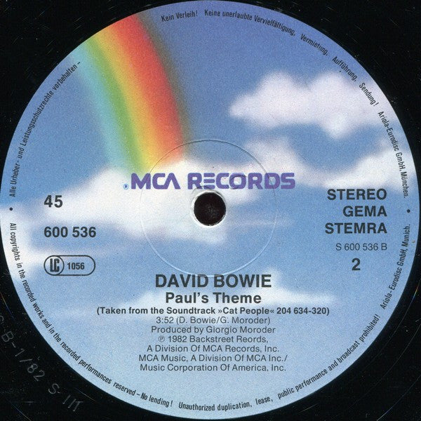 David Bowie Music By Giorgio Moroder : Cat People (Putting Out Fire) (Long Version) (From The Original Soundtrack) (12", Sup)